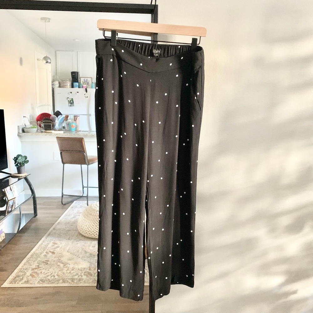 Loft polka dot pull on pants